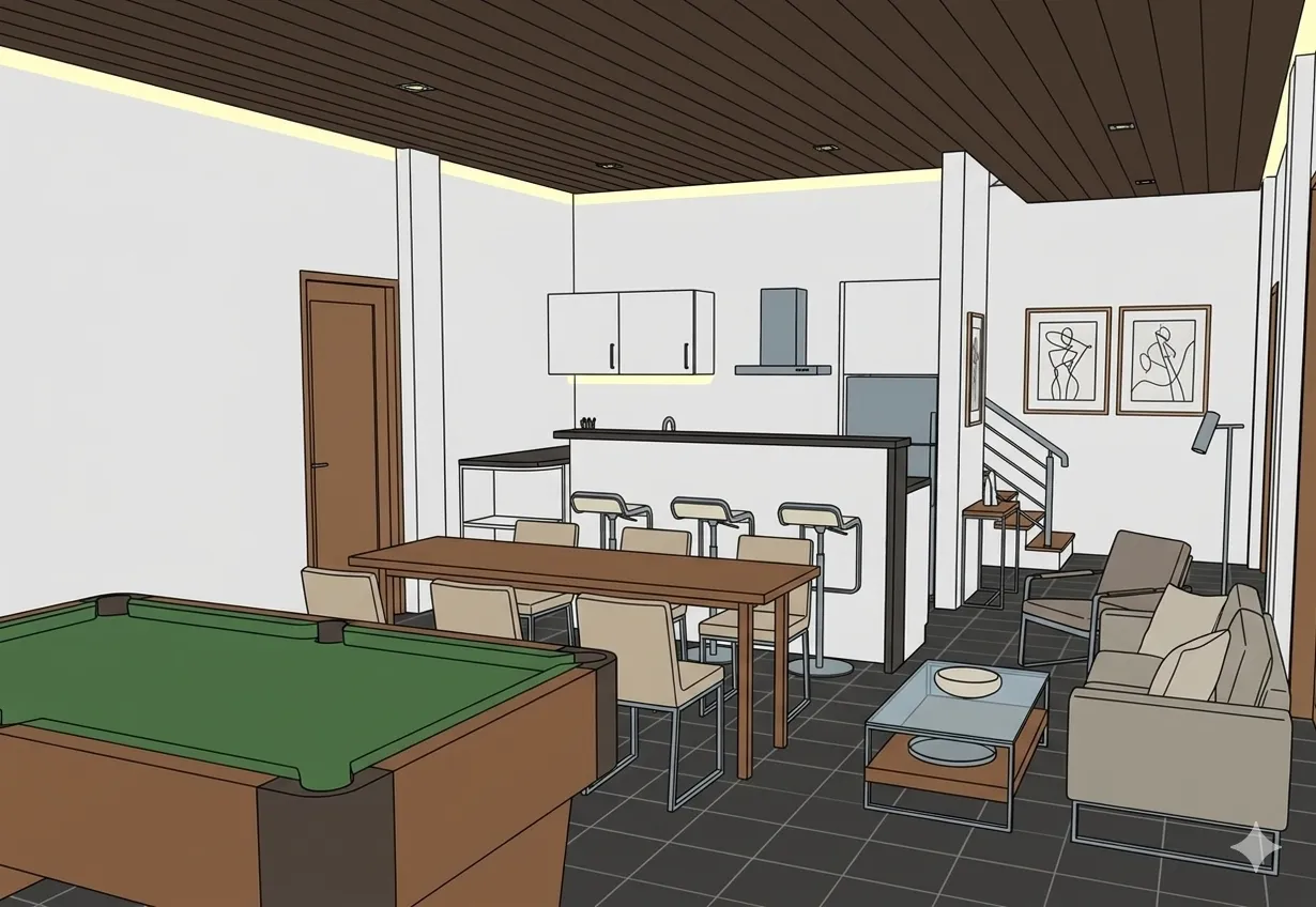 Contemporary Living Room before